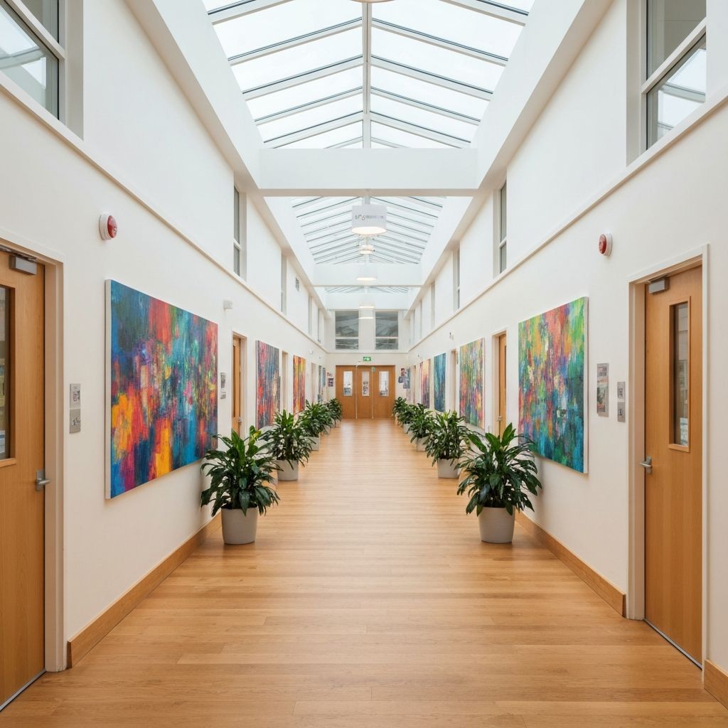 School corridor representing assessment and review